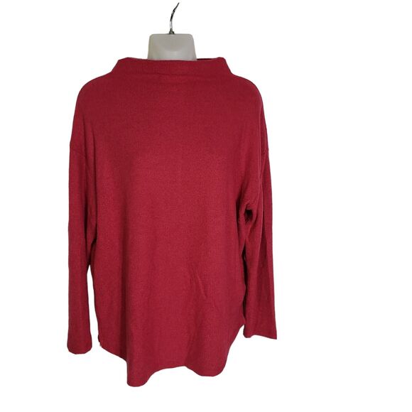 Old Navy Women Sweater Medium Relaxed Plush Boat Neck Deep Fuchsia Pink Pullover - Picture 1 of 9